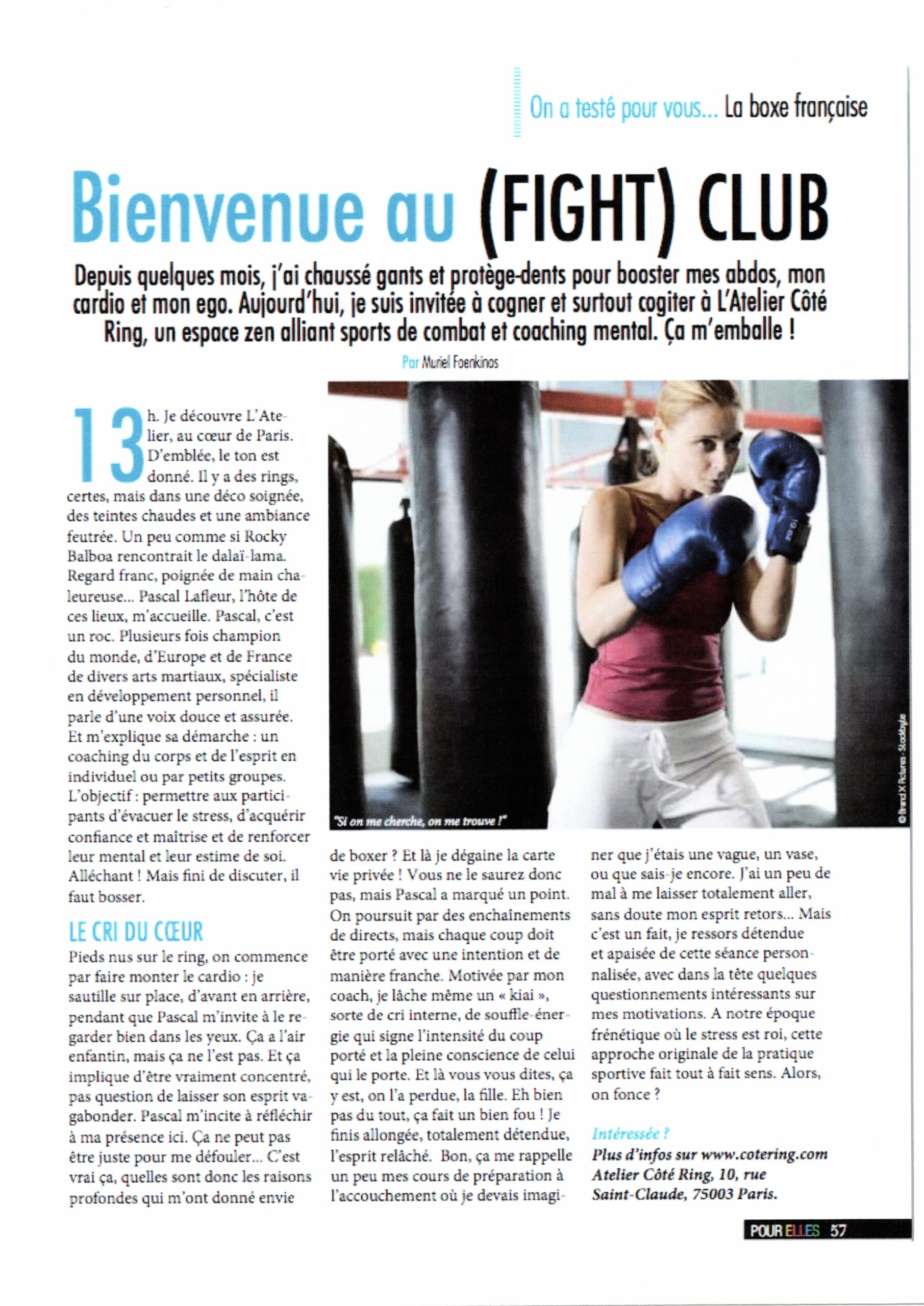 Article Cadre et Dirigeant Magazine. Pascal Lafleur coaching et boxe